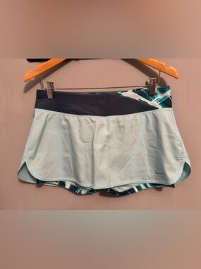 Nike Light Blue and Navy Athletic Skort